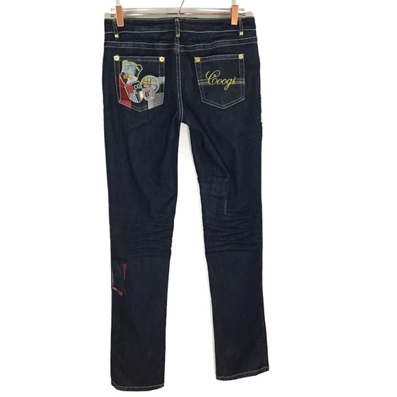 COOGI Denim - COOGI Patch Embroidered Dark MidRise Jeans Jr's 9